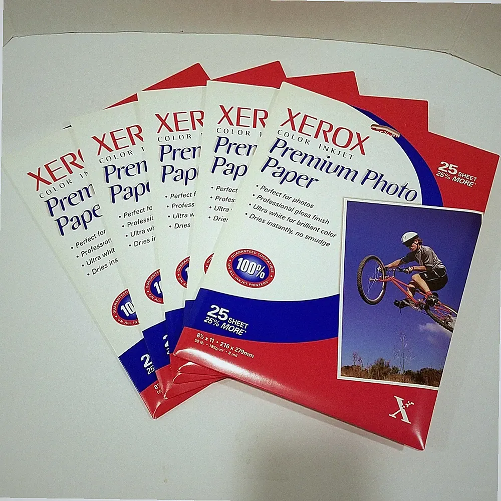 125 sheets 8.5 x 11 Xerox Color Inkjet Premium Photo Paper 5 Packs of 25 SEALED