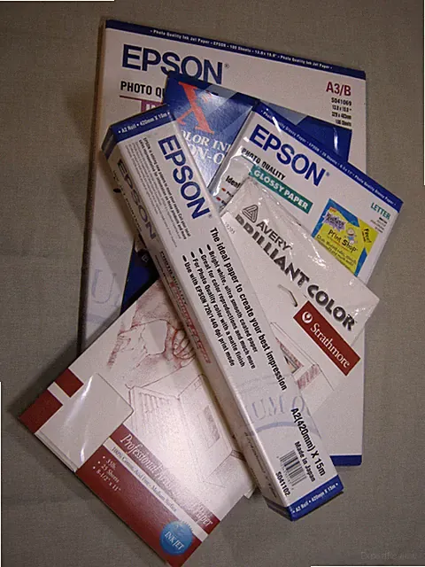 EPSON AND OTHER COLOR INK JET PAPER BANNER A2, SUPER A3B, LETTER, TRANSFER