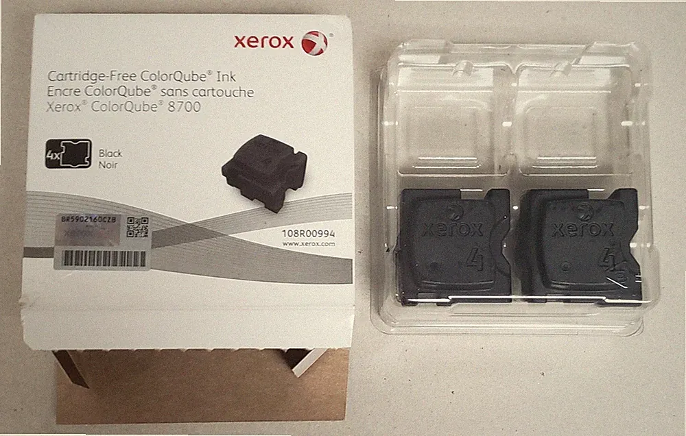 GENUINE XEROX 108R00994 BLACK SOLID INK 2 PACK (SEE PHOTO 2 of 4 left NEW)