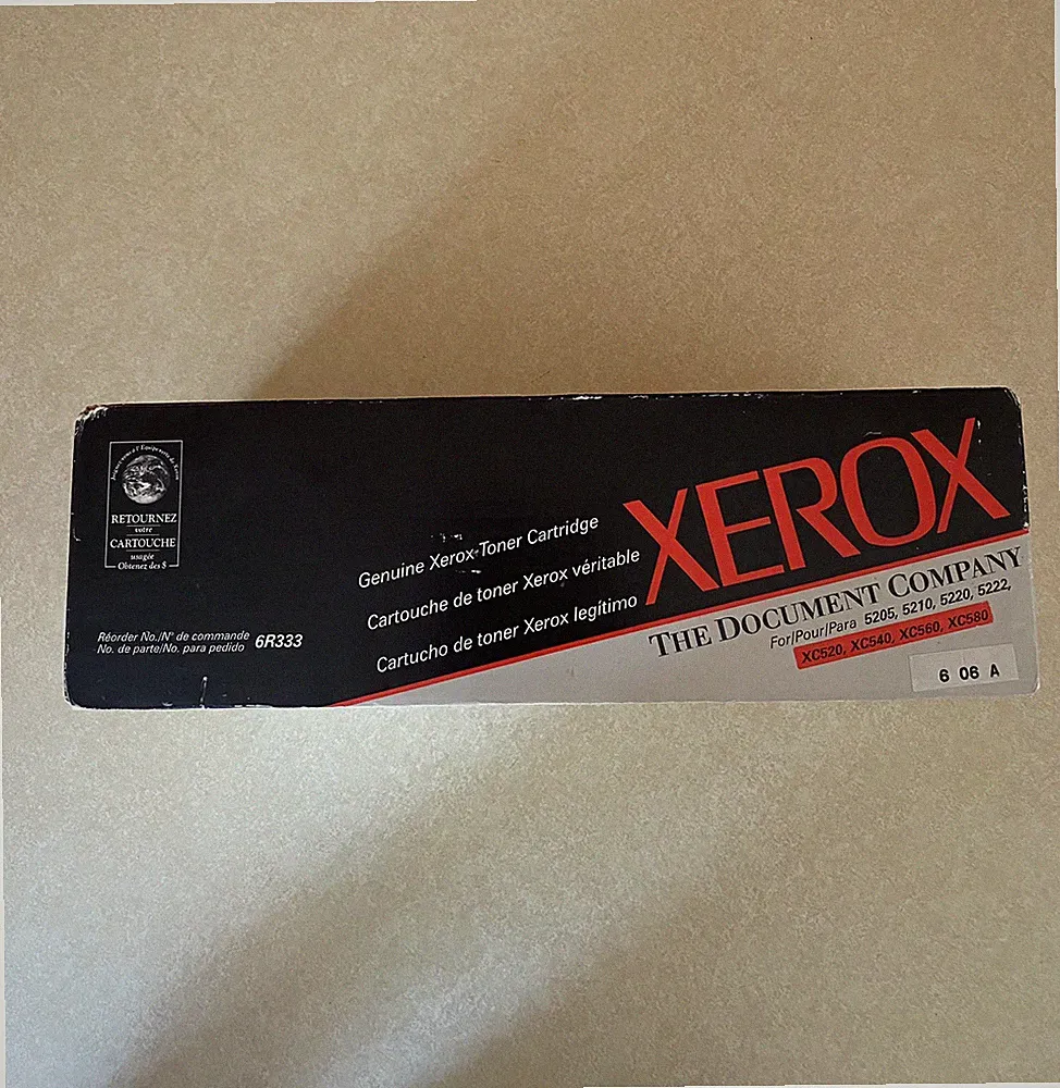 Genuine Xerox Toner Cartridge Reorder No. 6R333 Black SEALED Printer Ink