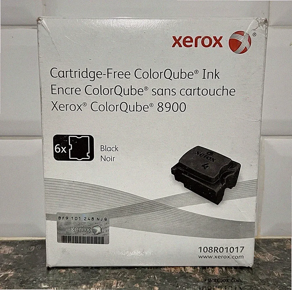 Sealed New Genuine INK BLACK, COLORQUBE 8900 (6 STICKS) - 108R01017