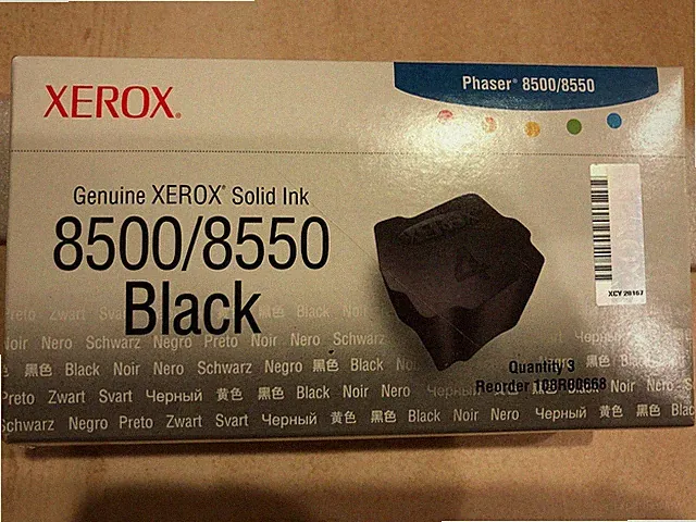 XEROX 8500/8550 BLACK Solid Ink - 3 cubes/box - PRICE PER BOX OF 3 CUBES