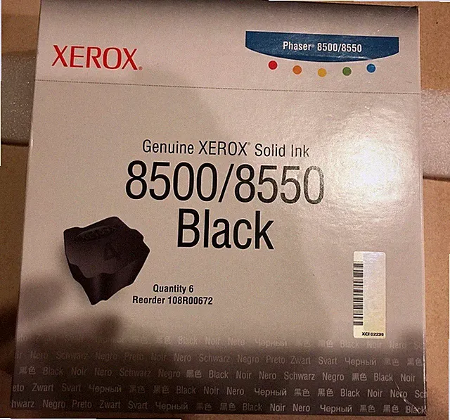 XEROX 8500/8550 BLACK Solid Ink - 6 cubes/box - PRICE PER BOX OF 6 CUBES