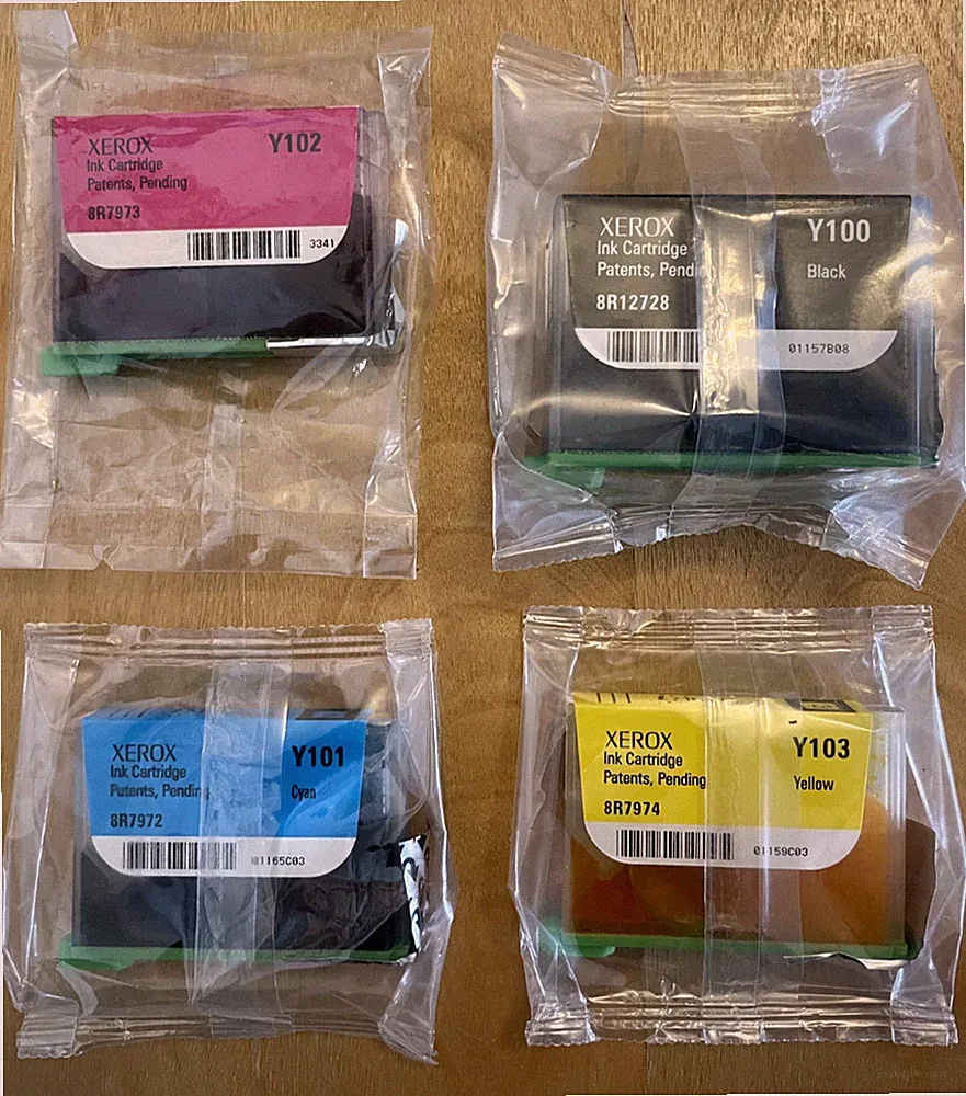 Xerox DocuPrint M Y101 Cyan Y102 Magenta Y103 Yellow Y100 Black Ink Cartridges
