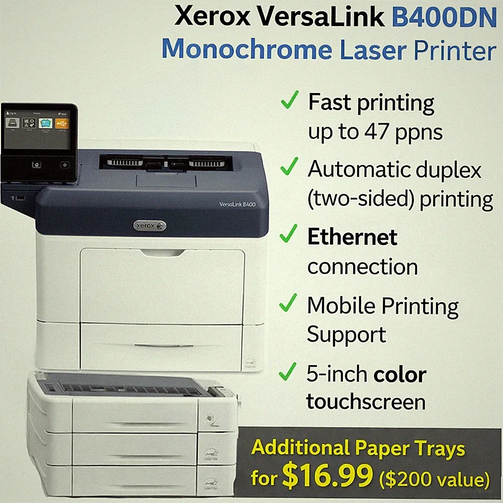 Xerox VersaLink B400DN Monochrome Laser Printer NEW/OPEN BOX 30 DAY WARRANTY